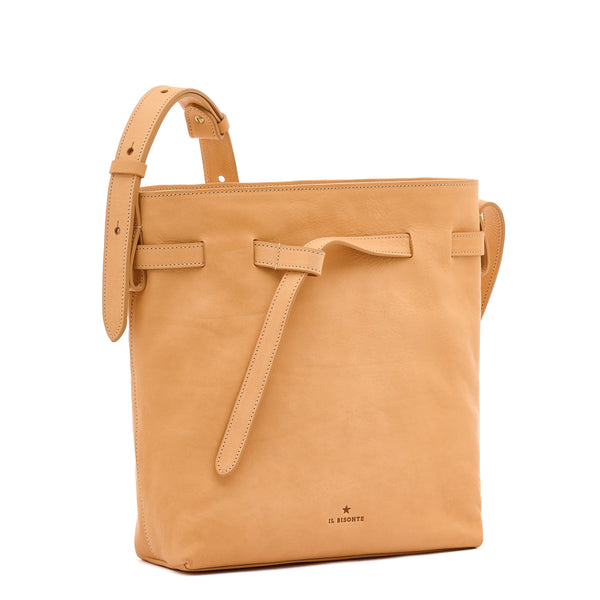 Elisa | Women's bucket bag in leather color natural