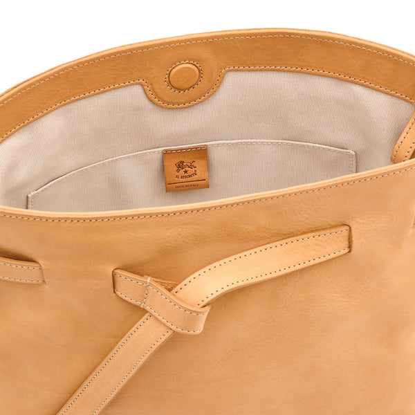 Elisa | Women's bucket bag in leather color natural