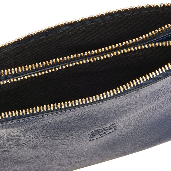 Talamone | Women's clutch bag in leather color blue