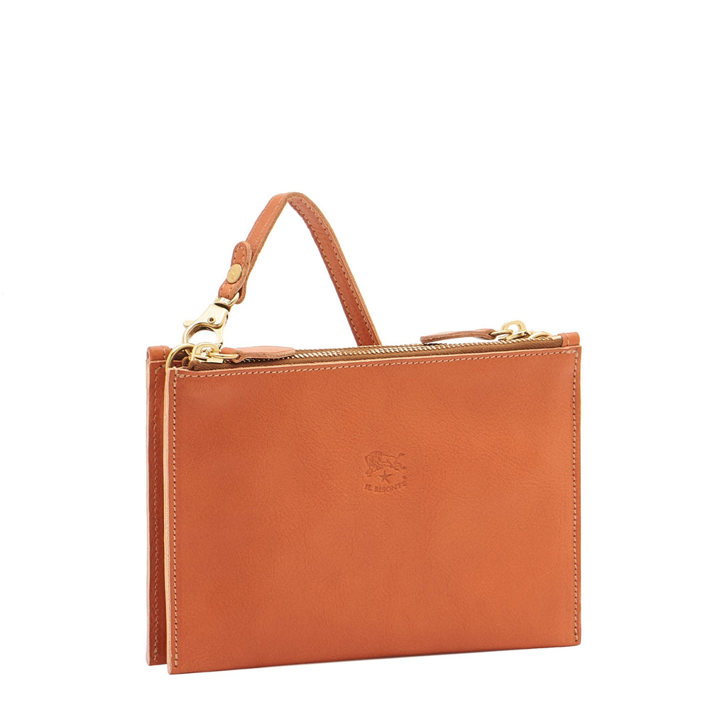 Talamone | Women's clutch bag in leather color caramel