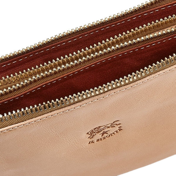 Talamone | Women's clutch bag in leather color natural