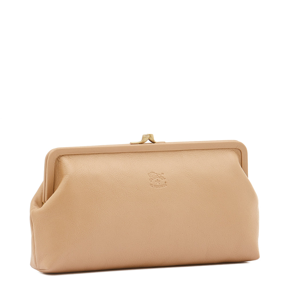 Manuela | Pochette pour femme en cuir couleur café au lait