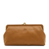 Manuela | Women's clutch bag in vintage leather color gianduia