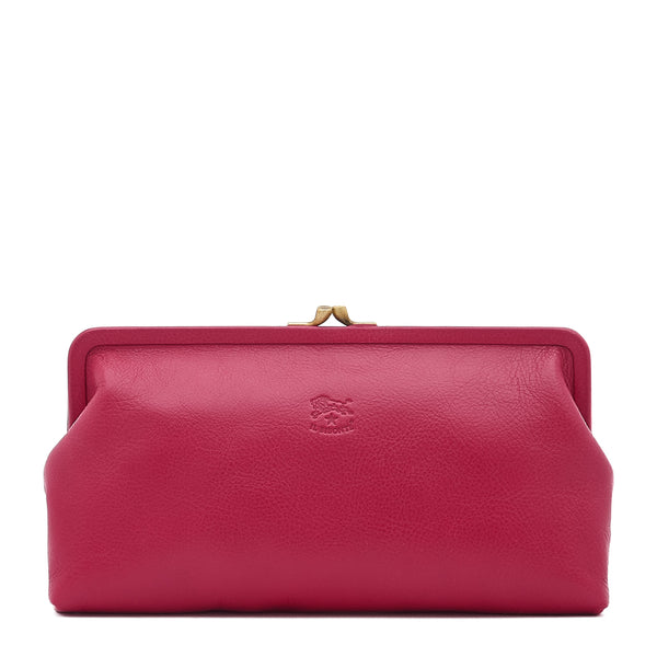 Manuela | Women's clutch bag in leather color cherry