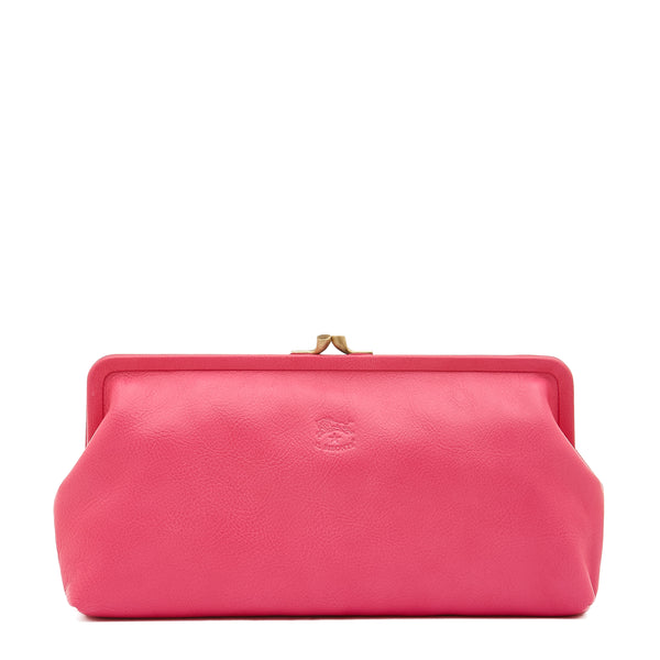 Manuela | Women's clutch bag in leather color azalea