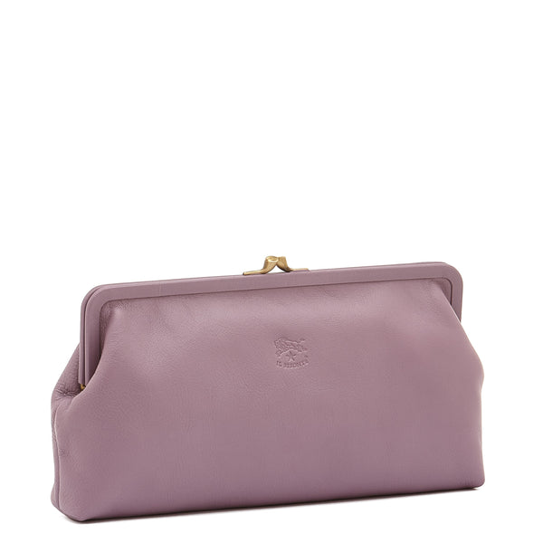 Manuela | Women's clutch bag in leather color wisteria