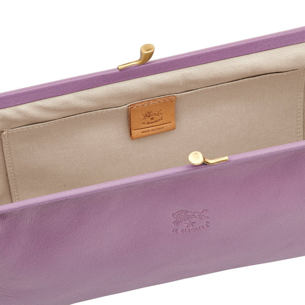 Manuela | Women's clutch bag in leather color wisteria