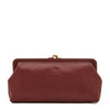 Manuela | Women's clutch bag in leather color black cherry