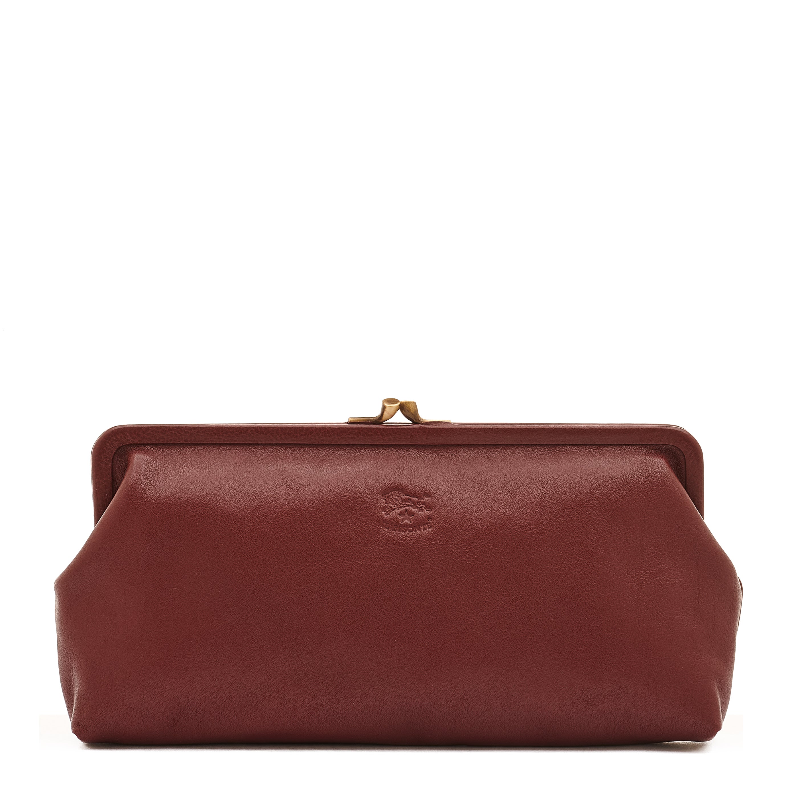 Manuela | Pochette pour femme en cuir couleur cerise noire