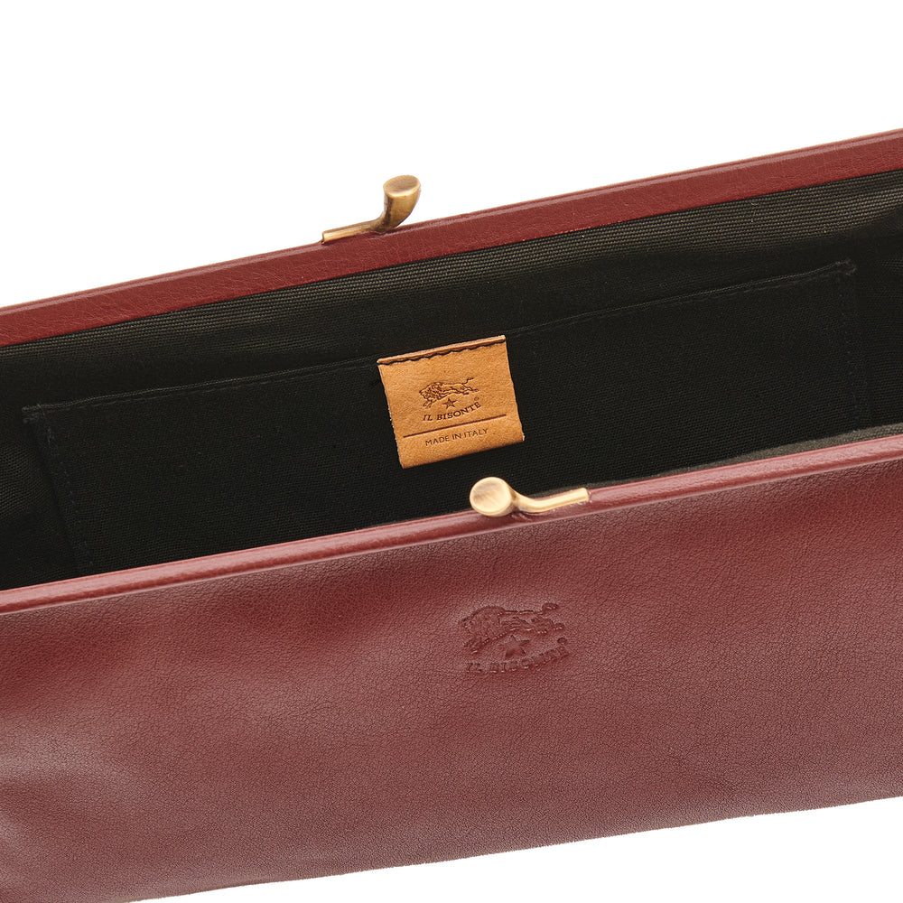 Manuela | Women's clutch bag in leather color black cherry