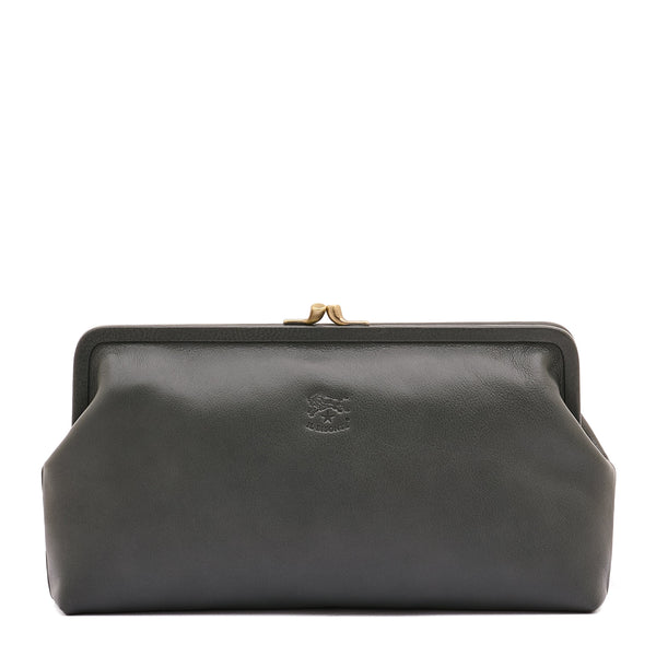Manuela | Women's clutch bag in leather color grafite