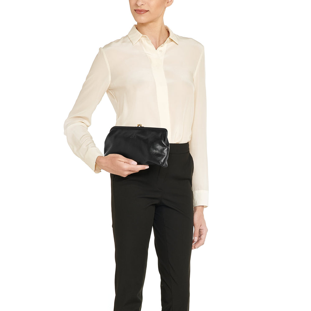 Manuela | Pochette da donna in pelle colore nero