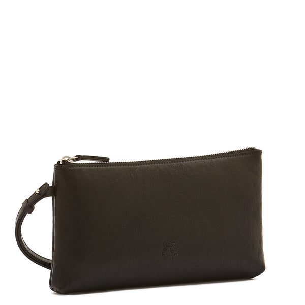 Oriuolo | Pochette da uomo in pelle invecchiata colore nero