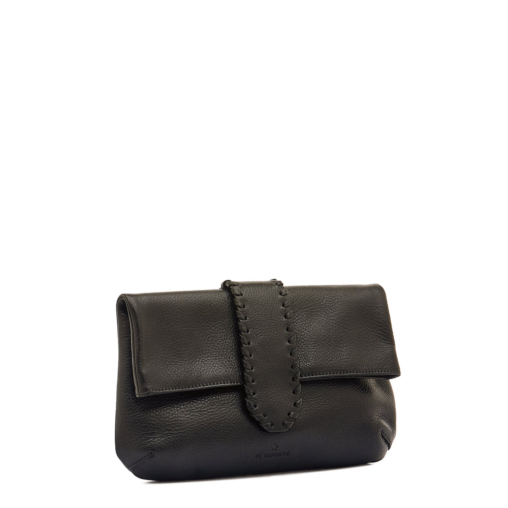 La fiaba | Women's clutch bag in vintage leather color black