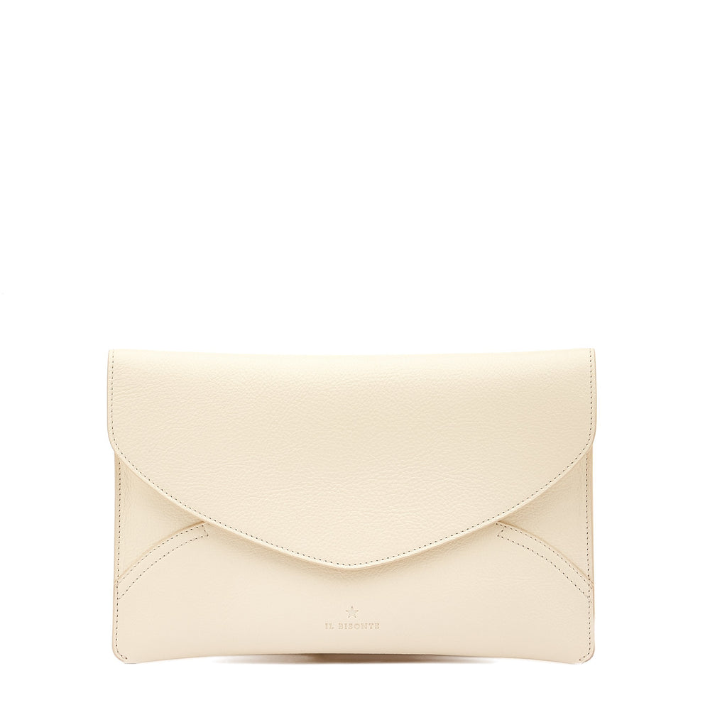 Esperia | Women's clutch bag in leather color white