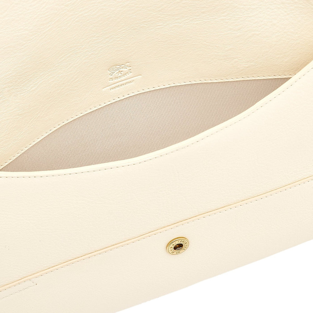 Esperia | Women's clutch bag in leather color white