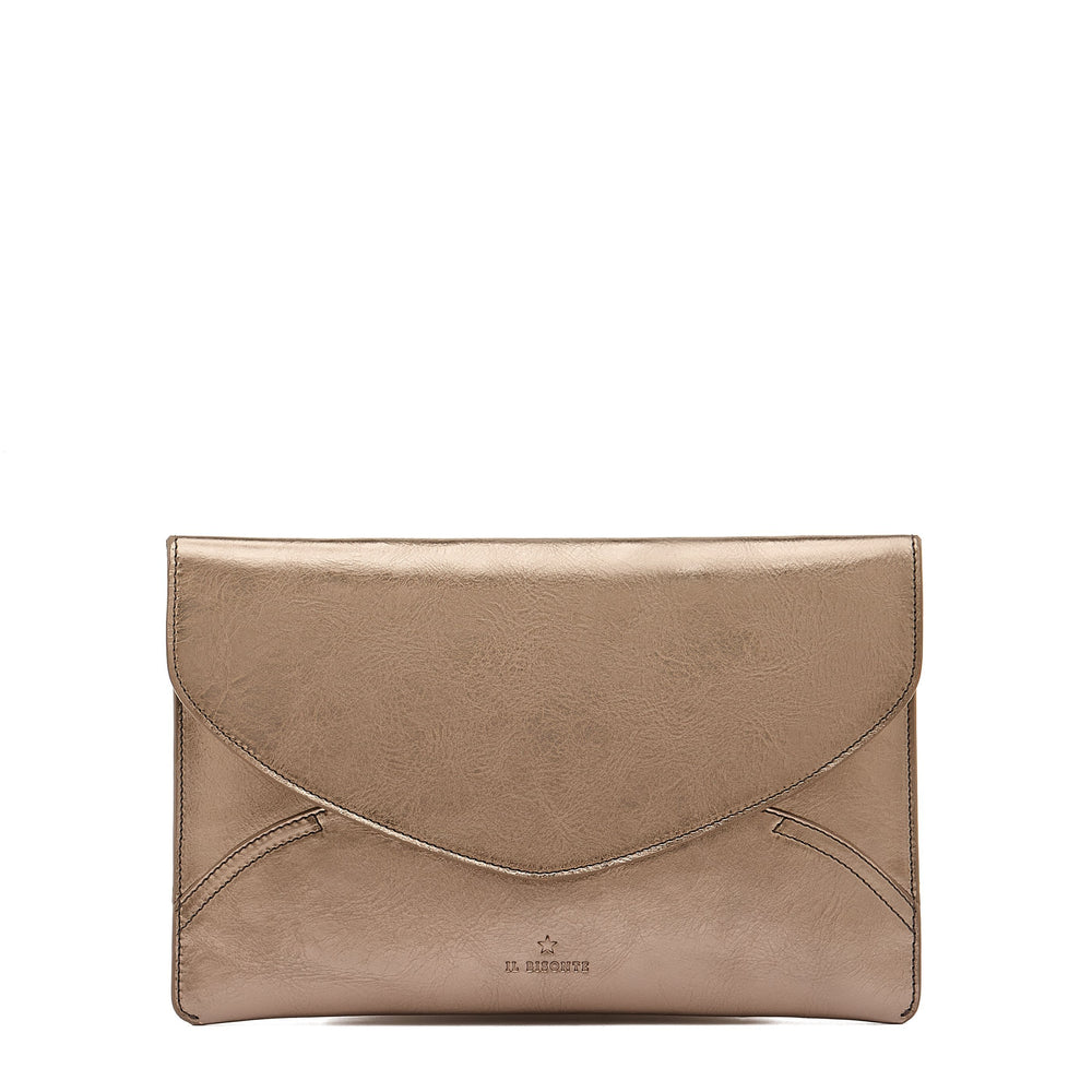 Esperia | Pochette da donna in pelle metallizzata colore bronzo metallico