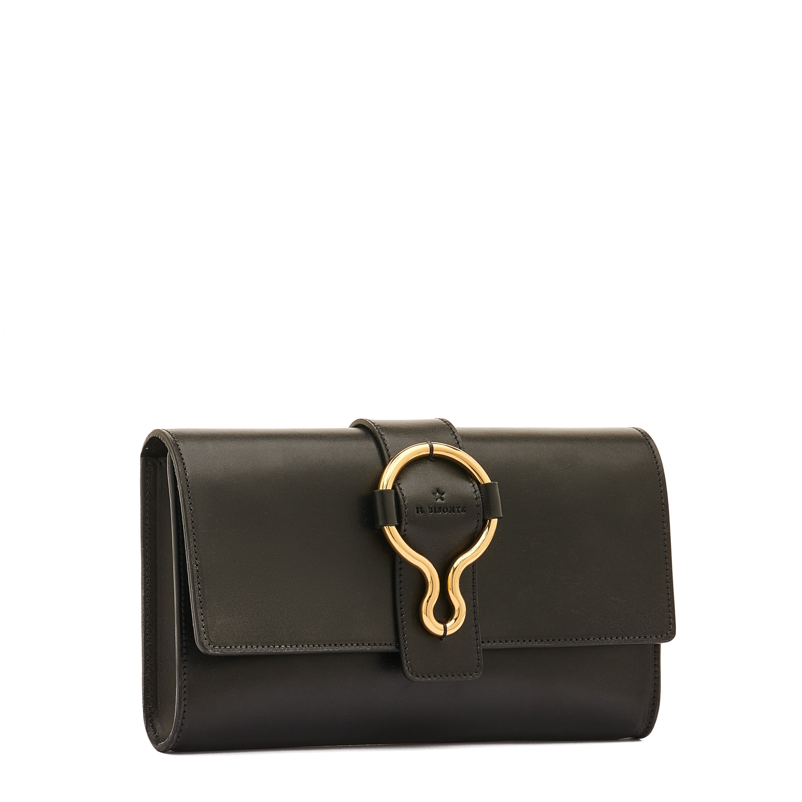 Consuelo | Women's clutch bag in leather color black