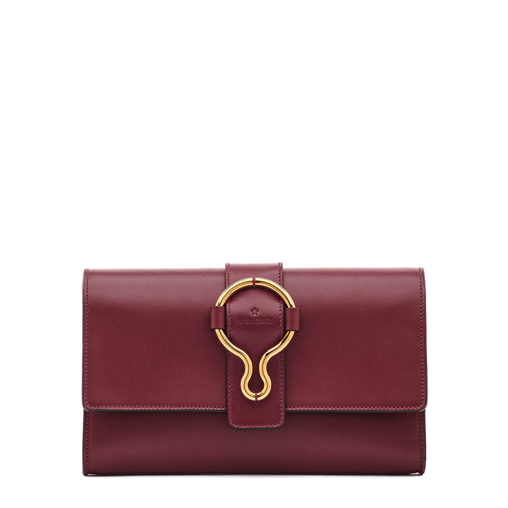 Consuelo | Pochette pour femme en cuir couleur cerise noire