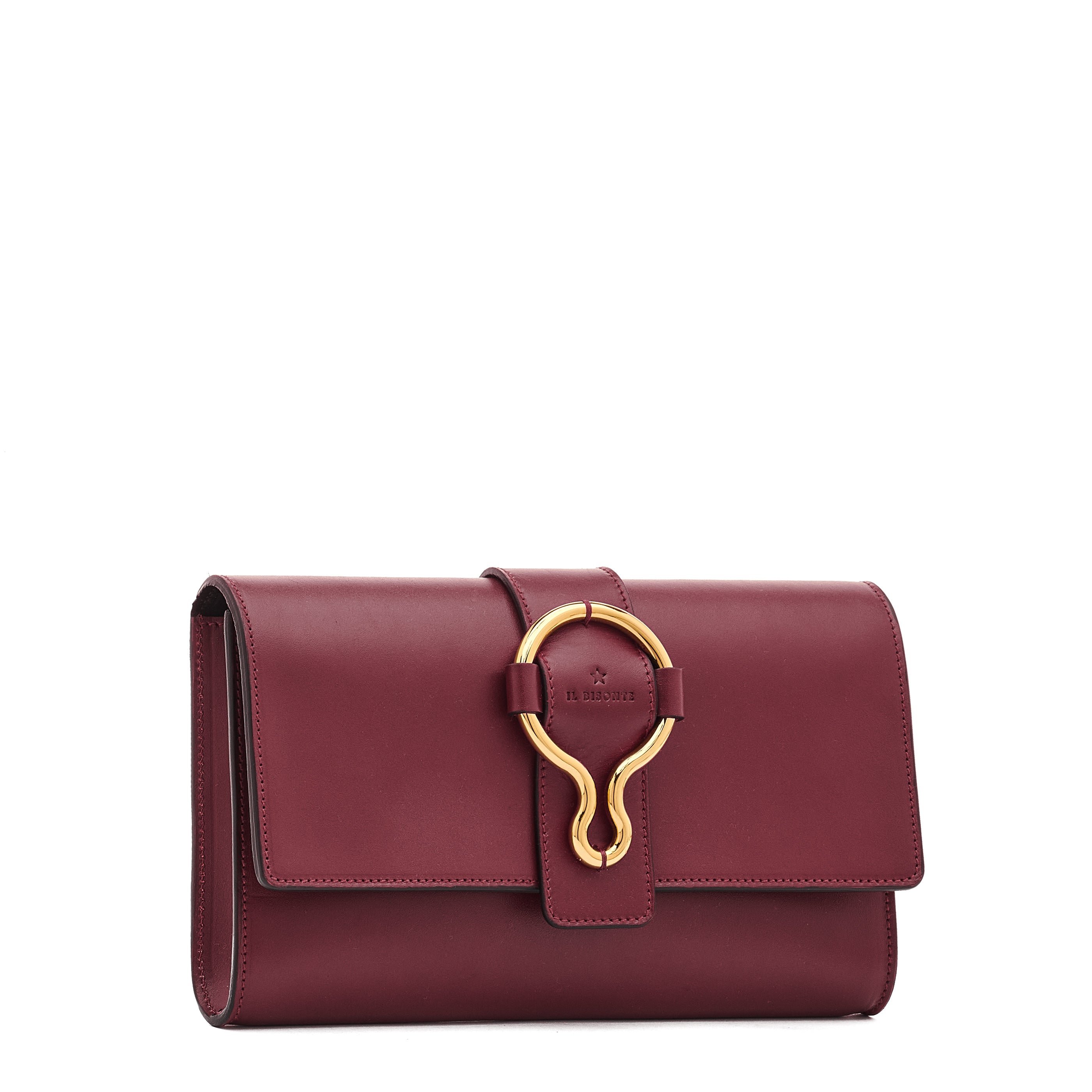 Consuelo | Women's clutch bag in leather color black cherry