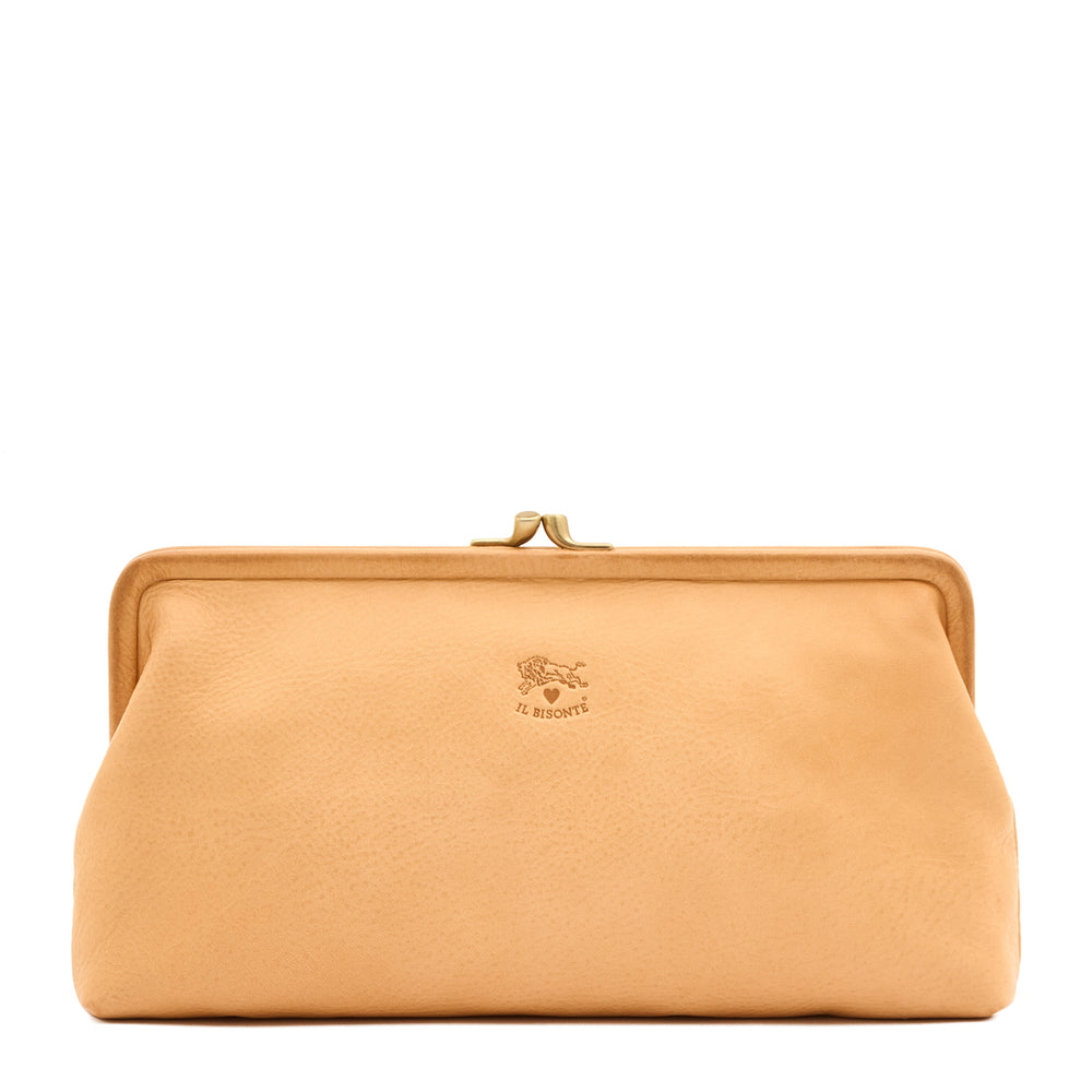 Valentine's Day -  | Women's clutch bag in leather color natural