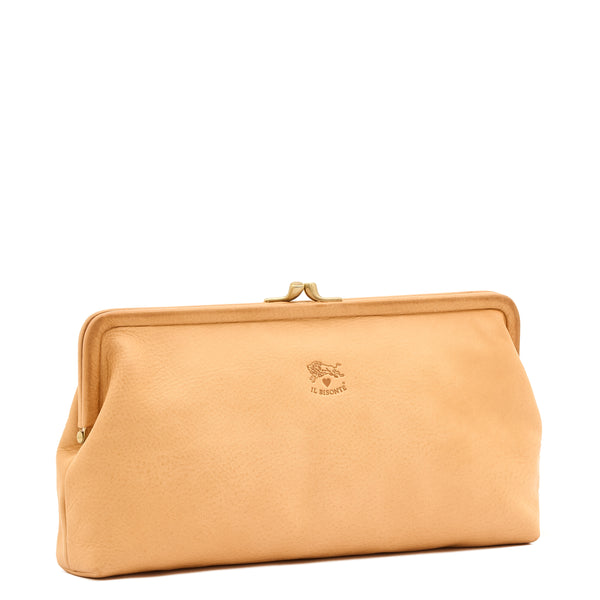 Valentine's Day -  | Women's clutch bag in leather color natural