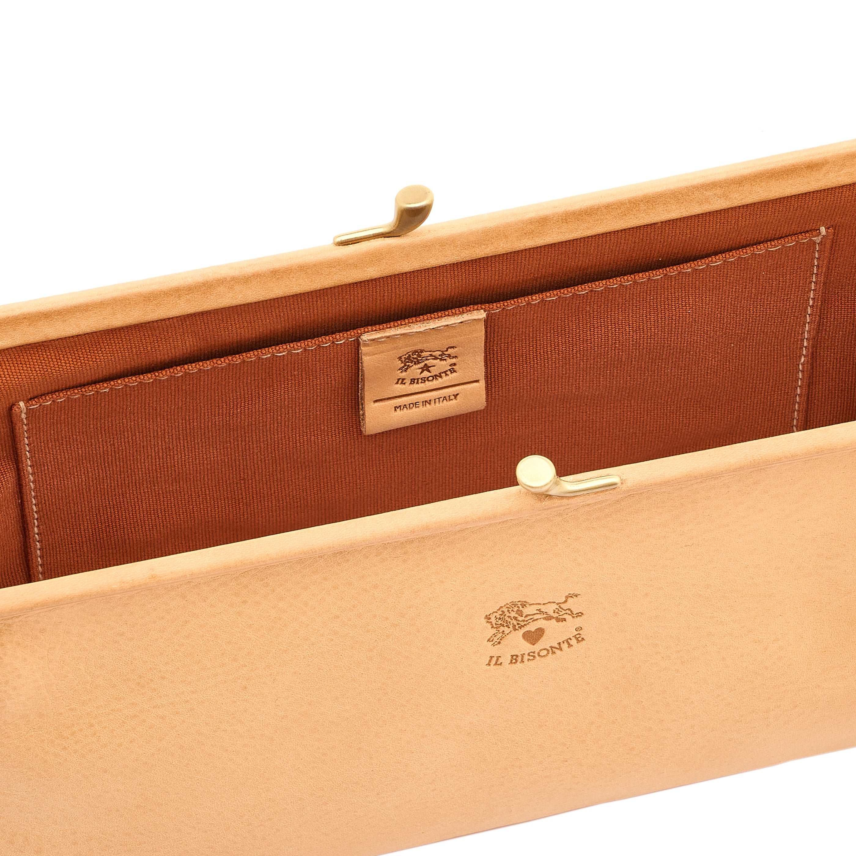 Valentine's Day -  | Women's clutch bag in leather color natural