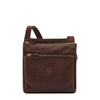 Men's crossbody bag in vintage leather color dark brown