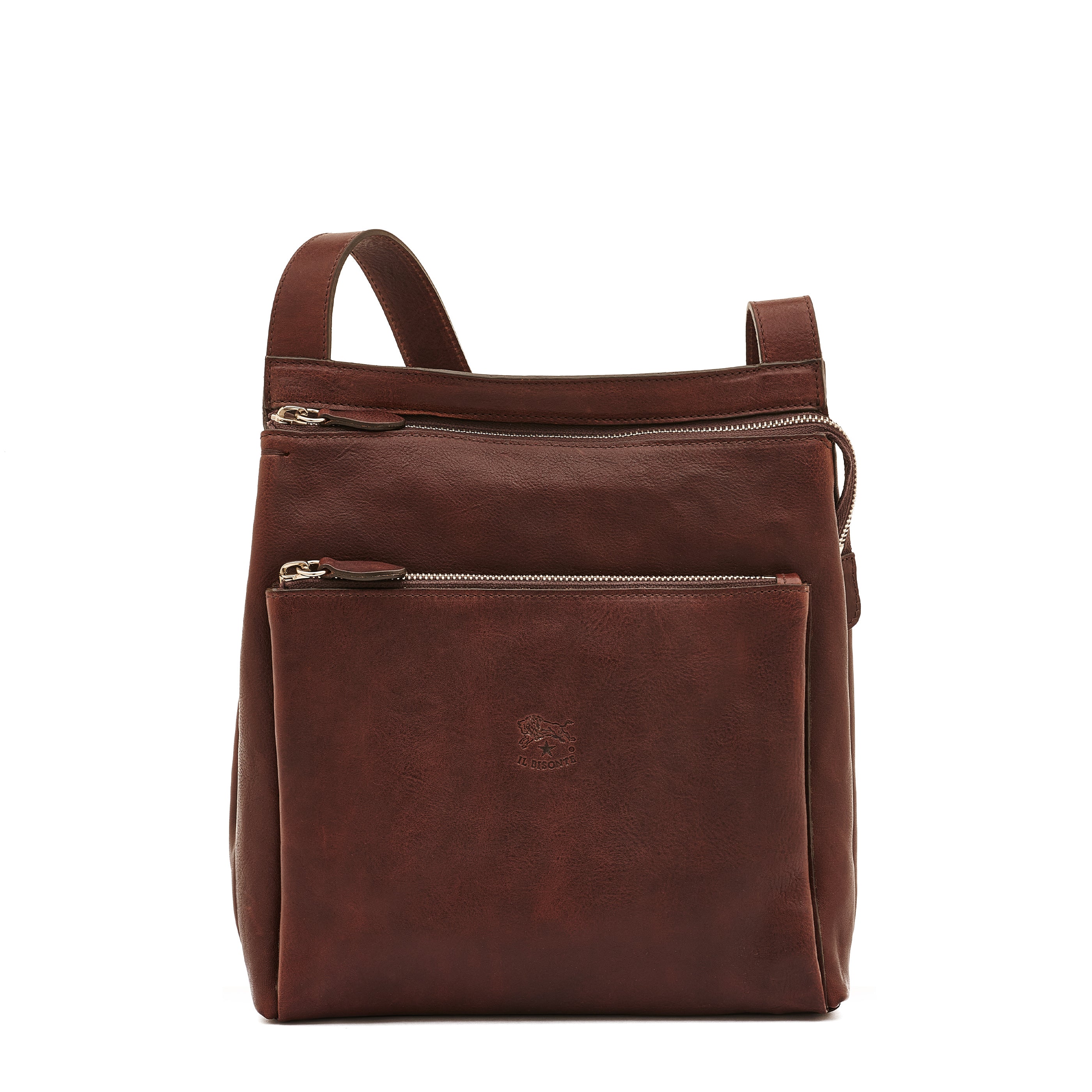 Men's crossbody bag in vintage leather color coffee