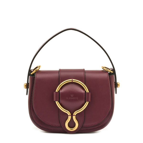 Consuelo | Women's crossbody bag in leather color black cherry