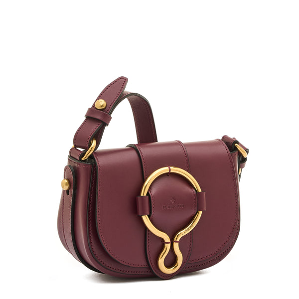 Consuelo | Women's crossbody bag in leather color black cherry