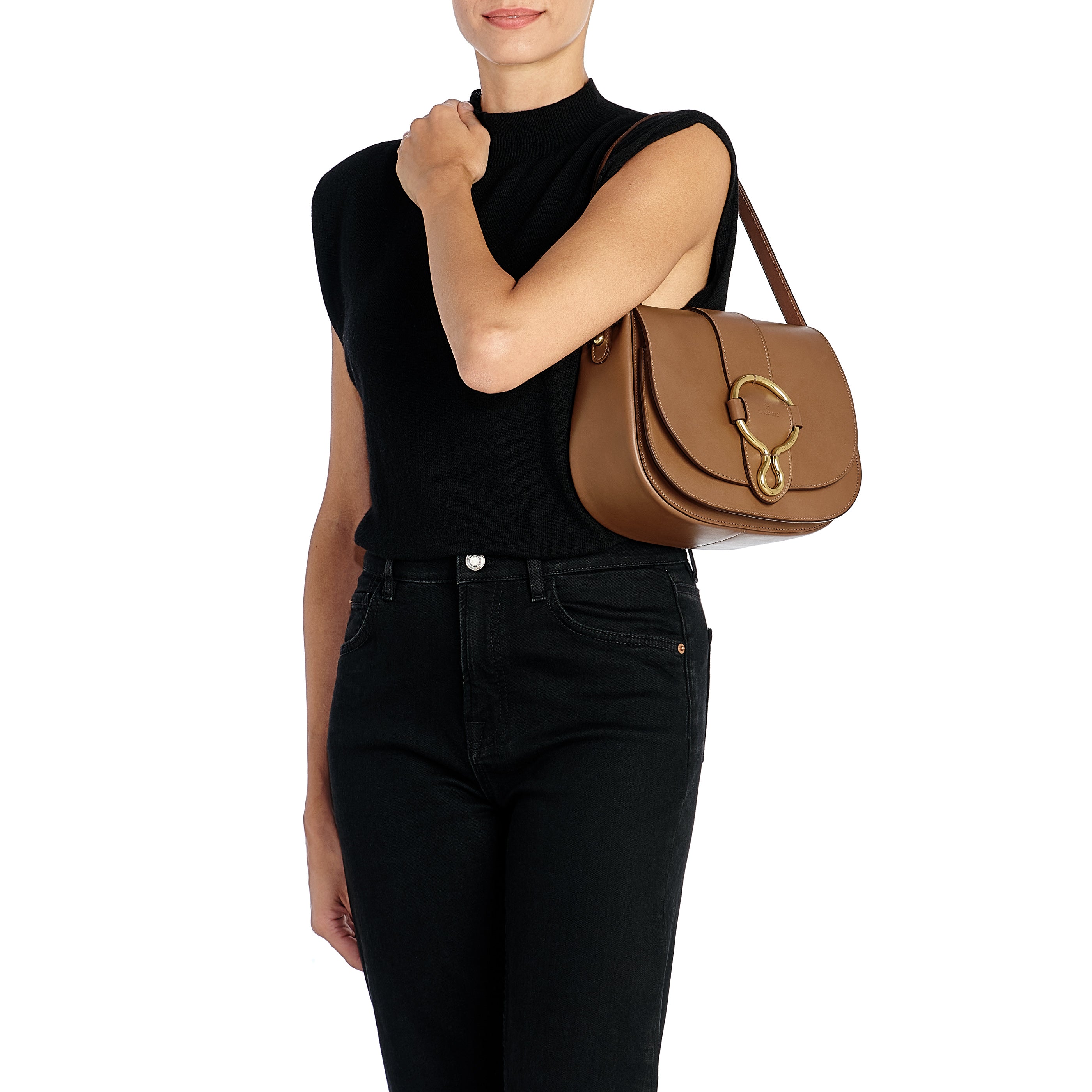 Consuelo | Women's crossbody bag in leather color chocolate