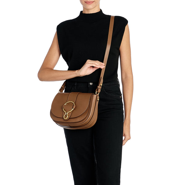 Consuelo | Women's crossbody bag in leather color chocolate