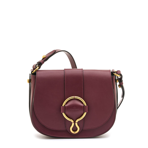 Consuelo | Women's crossbody bag in leather color black cherry