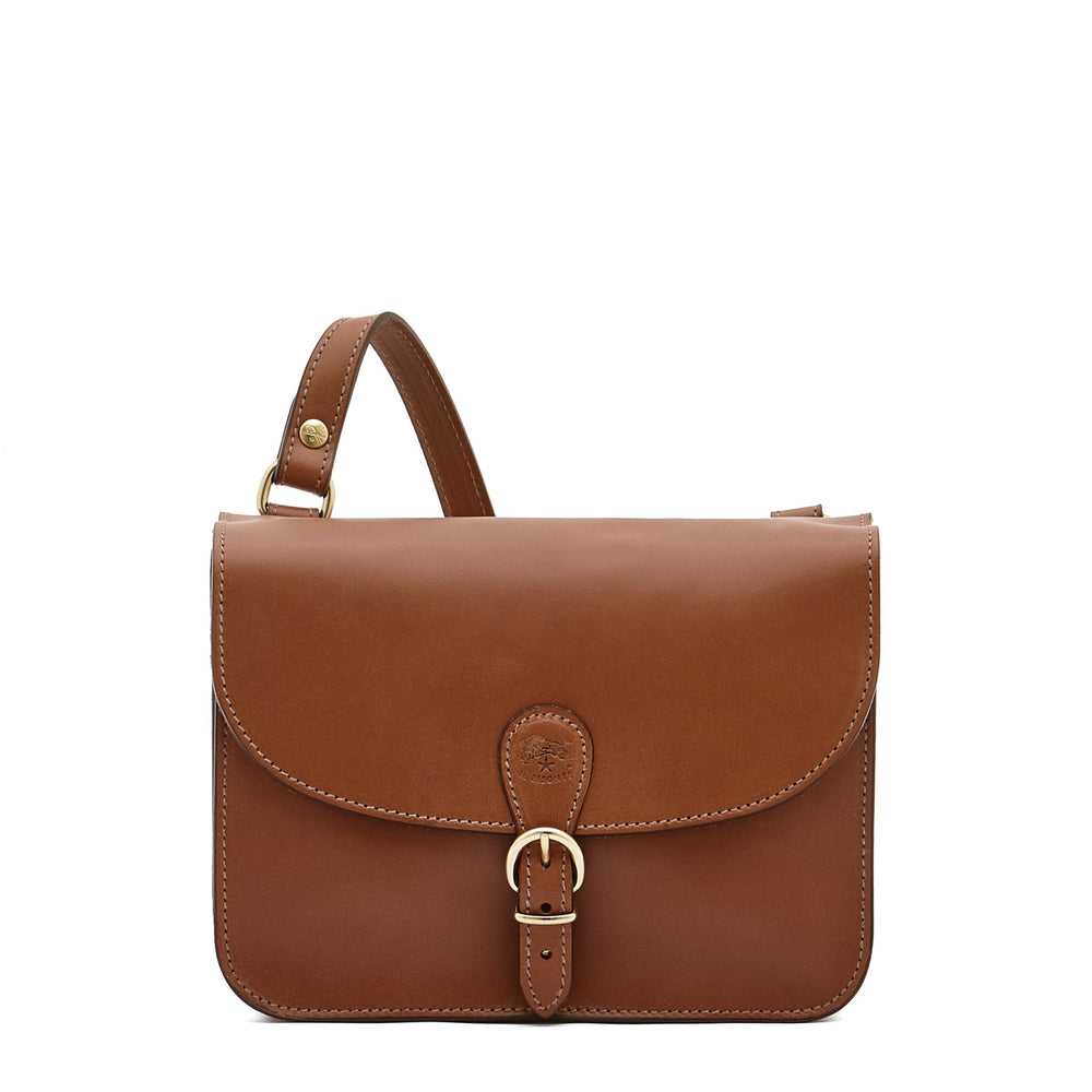 Salina | Women's crossbody bag in leather color chocolate