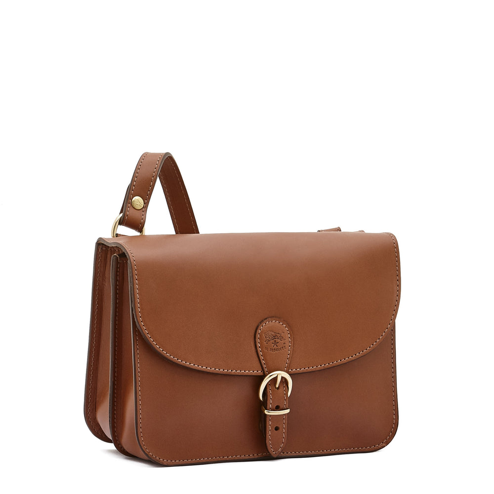 Salina | Women's crossbody bag in leather color chocolate