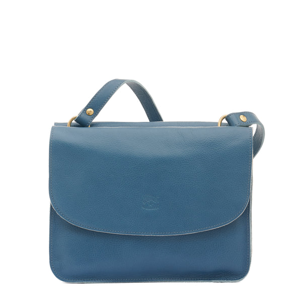 Salina | Women's crossbody bag in leather color blue denim