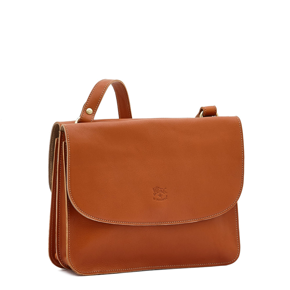 Salina | Women's crossbody bag in leather color caramel