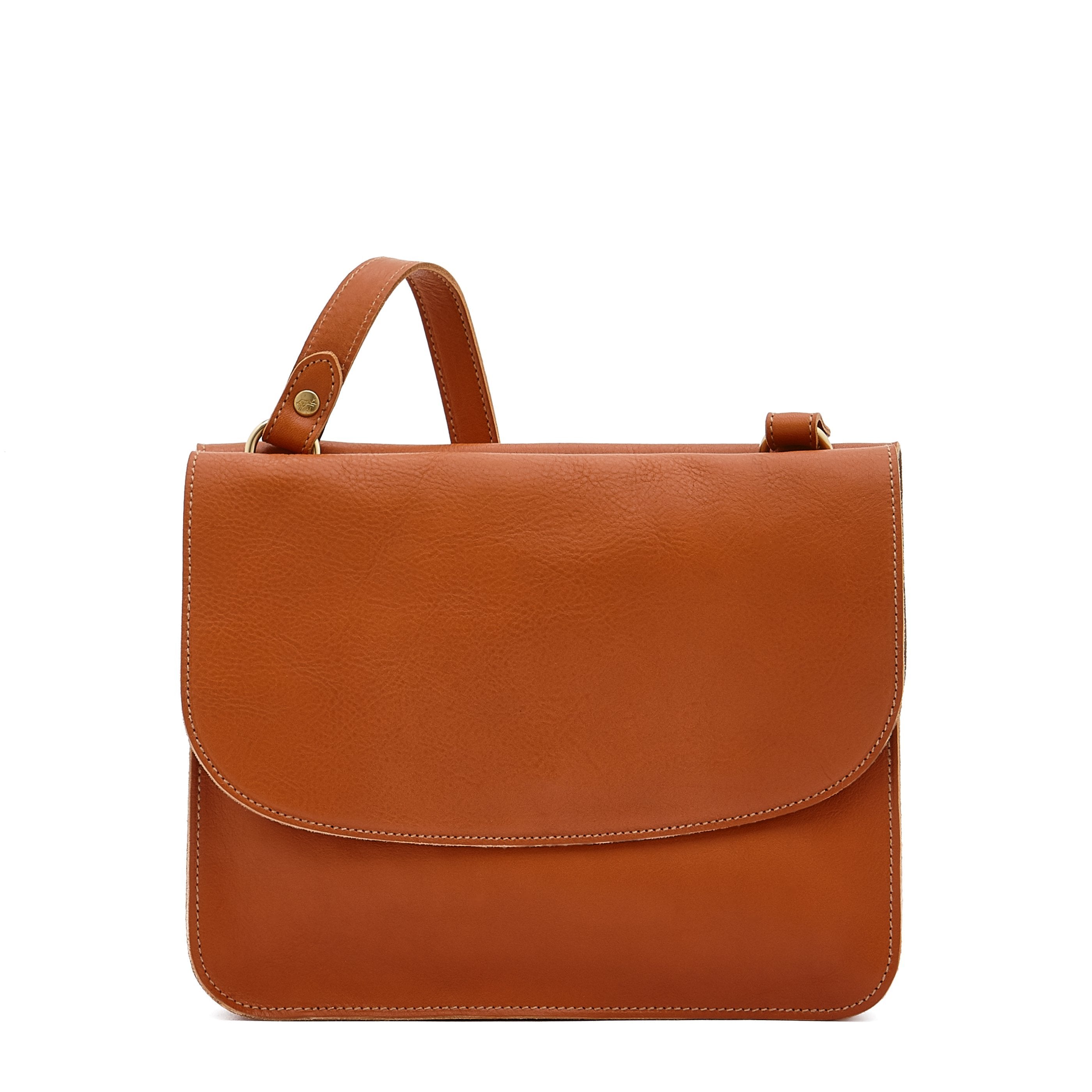 Salina | Women's crossbody bag in leather color caramel