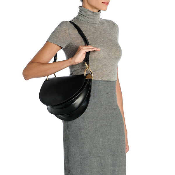 Consuelo | Women's crossbody bag in leather color black