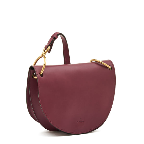 Consuelo | Women's crossbody bag in leather color black cherry