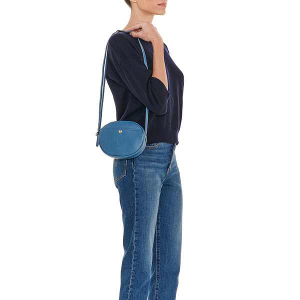 Rubino | Sac bandouliere pour femme en cuir couleur belu jean