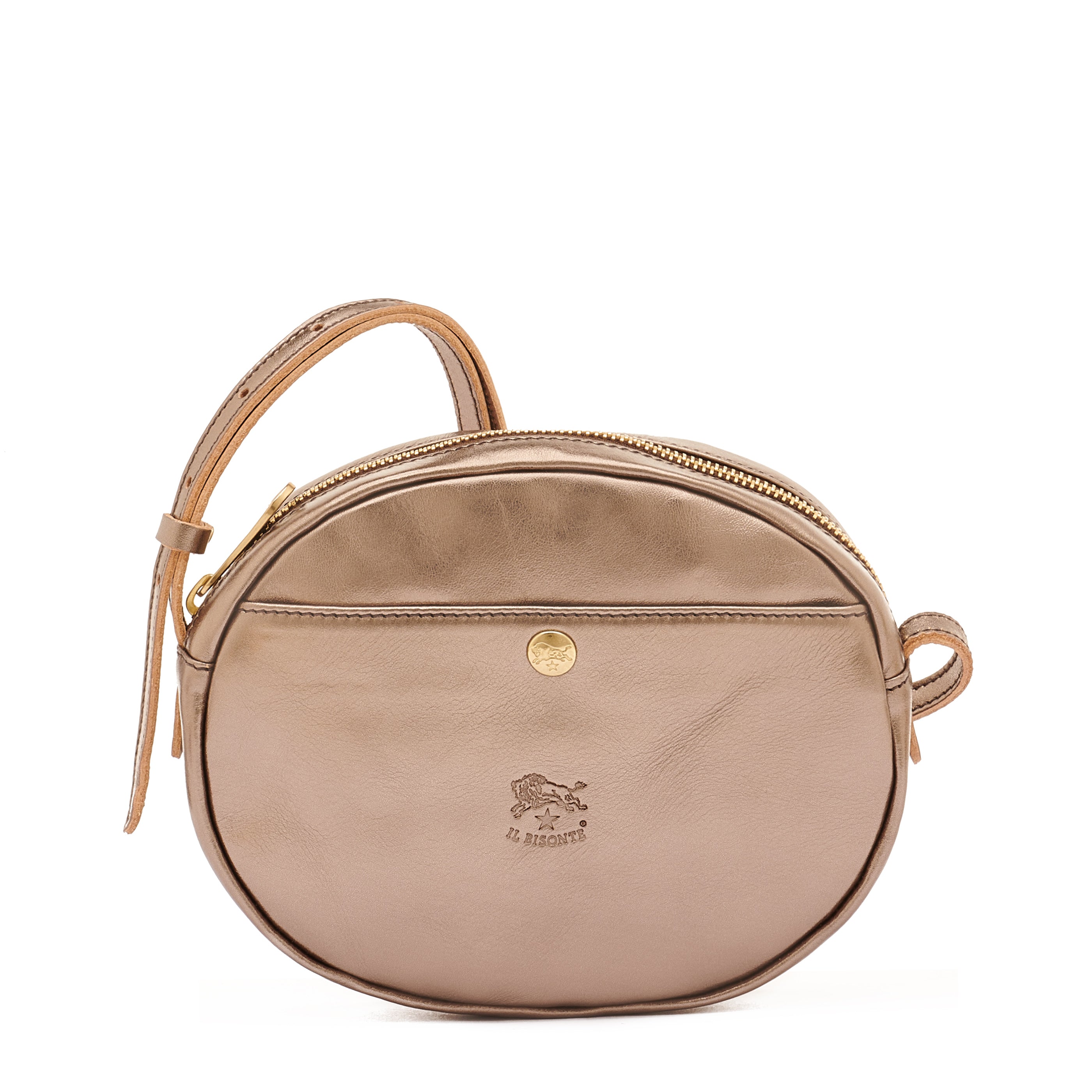 Rubino | Women's crossbody bag in metallic leather color metallic bronze