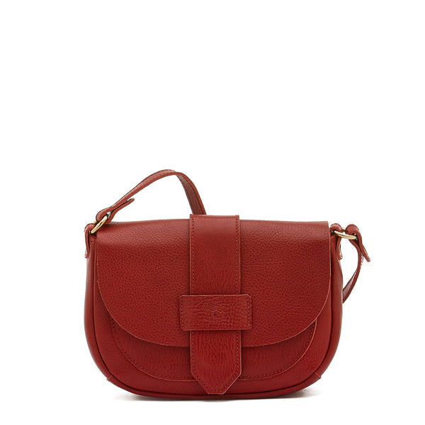 Fausta Small | Women's crossbody bag in leather color red