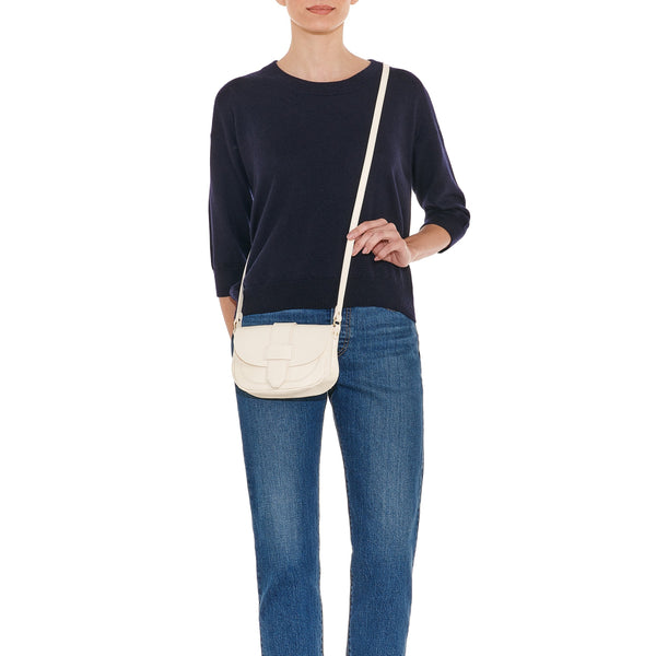 Fausta Small | Women's crossbody bag in leather color milk