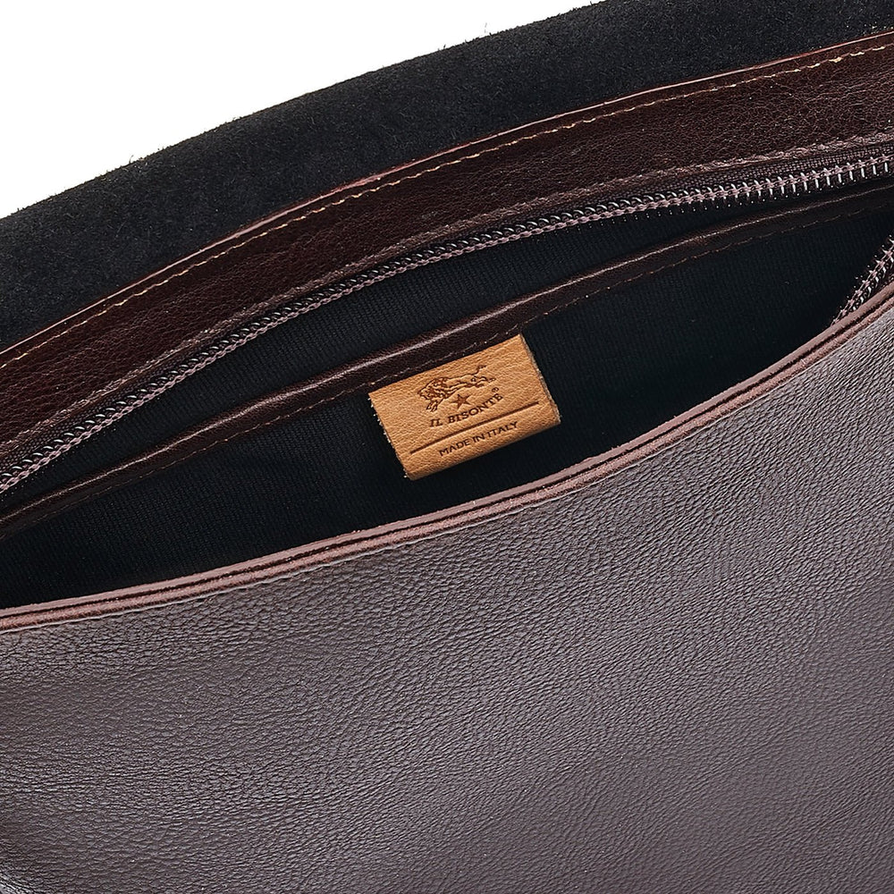 Brolio | Men's crossbody bag in vintage leather color coffee