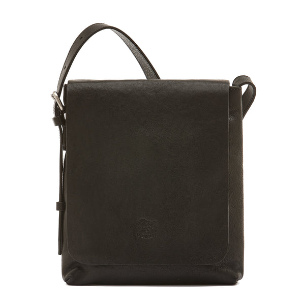 Brolio | Borsa a tracolla da uomo in pelle invecchiata colore nero