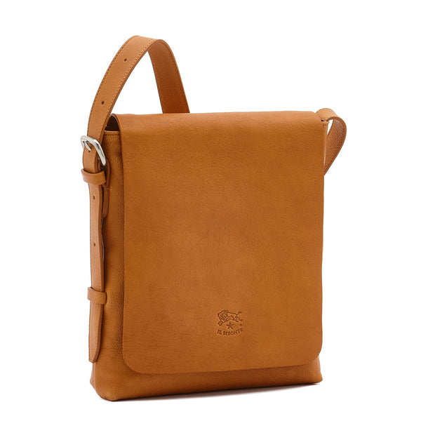 Brolio | Borsa a tracolla da uomo in pelle invecchiata colore naturale