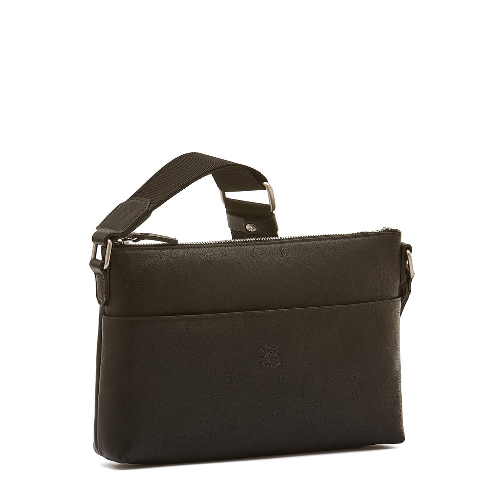 Oriuolo | Men's crossbody bag in vintage leather color black