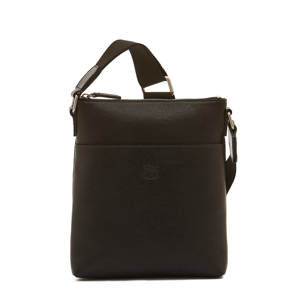 Oriuolo | Men's crossbody bag in vintage leather color black